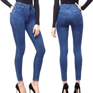 GOOD AMERICAN GOOD WAIST CROP HI RISE GAP PROOF WAIST STRETCH JEAN SIZE 24 NWT